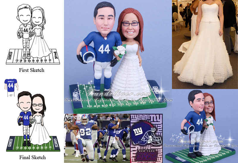 New York NY Giants Wedding Cake Toppers
